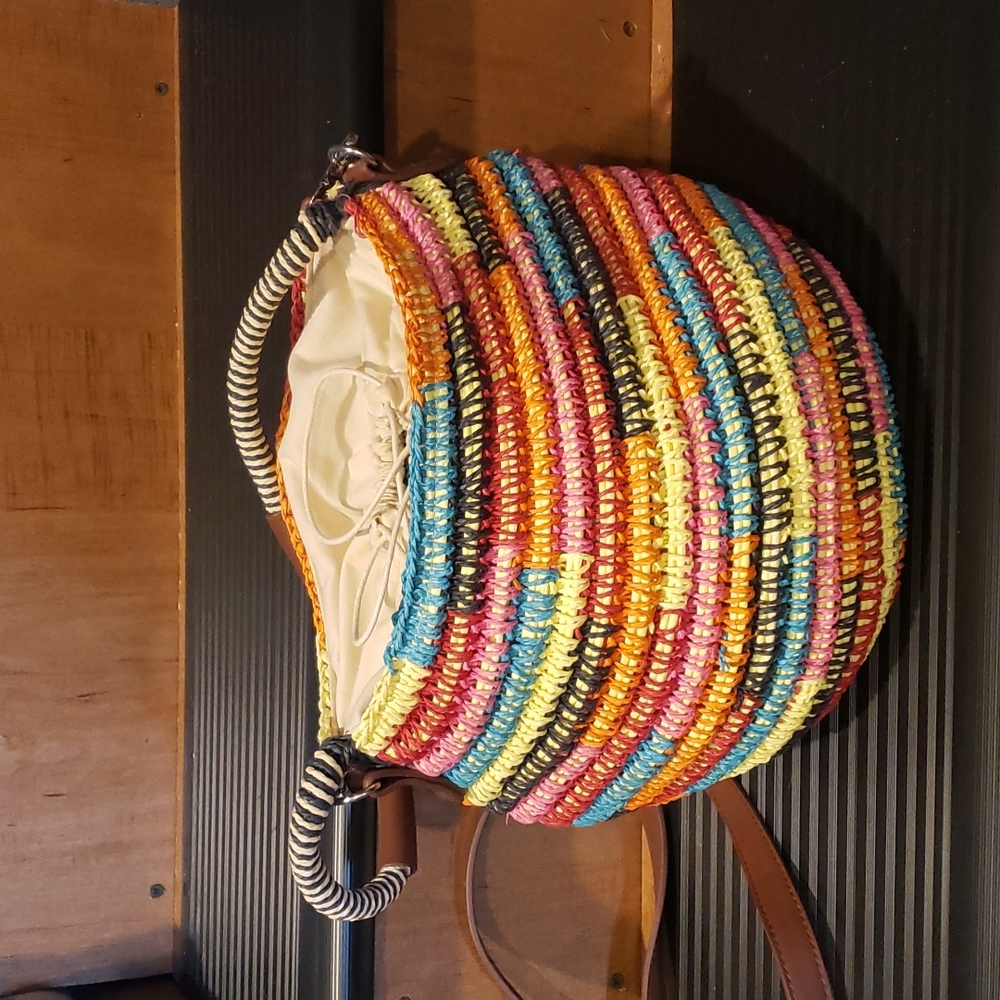 Chic boho style colorful woven bag